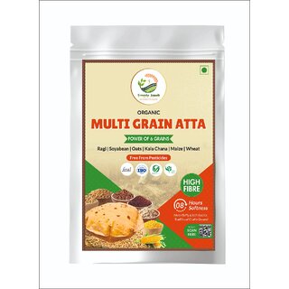 Simply Jaivik Multi Grain Atta  Natural  Nutritious Flour  High Fiber, Protein-Rich, Stone-Ground Flour (5kg)