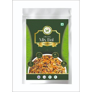 Simply Jaivik Wholesome Mix Dal  Nutritious Blend of 5 Protein-Rich Lentils, Naturally Grown  Unpolished (1kg)