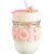 HOHO Glass Tumbler with Straw, Leak-Proof Lid  Letter Rubber Grip - 400ml  Stylish Wide Mouth Flask Hot Pink.