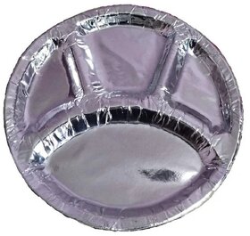 13 Inch Silver Coated Paper Plate 4 CP  20 Pcs Pack