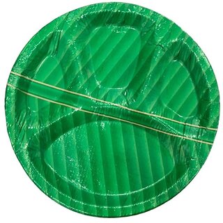                       4 Compartment Banana Leaf Paper Plate - 20 Pcs Pack                                              