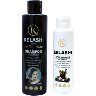                      Kelashi Shampoo and conditioner Combo (Pure  natural, Hairfall control, Repairs dull and damaged hair) 300ml                                              