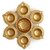 Set of 6 Golden Diya Metal Urli Bowl for Diwali & Festive Decor with Floating Candles & Flowers