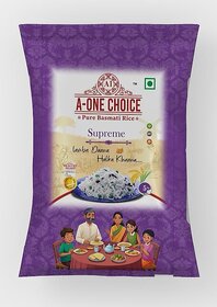 A-ONE CHOICE Supreme 5kg Basmati Rice Extra Long Grain, Naturally Aromatic, Fluffy Texture  Non-Sticky Rice