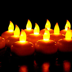 Flameless LED candle (White, Pack of 6) Home Decor, Artificial, Beautiful, Night Candle  (White, Pack of 6)