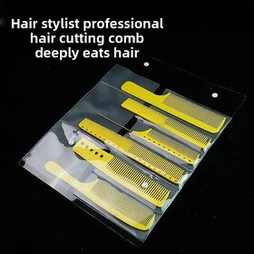 Yellow Comb Set for Salon Professional Hair Cutting, Styling Tail Comb for Women & Men, Ideal for Long Hair, Layering, and Fading (10 pcs set)