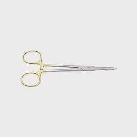 Gold Handle Needle Holder Scissors Dual-Use Multi-Functional Forceps with Inlaid Grips (12.5cm Golden Handle Needle Holder)