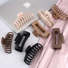 8-Pack ABS Plastic Geometric Dragon Bone Hair Claws, 11cm Fashion Grip Clips, Durable Non-Slip Hair Claws for Women (4+4)
