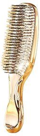 Luxury Anti-Static Massage Hair Brush for Women Long Hair Detangling & Styling Comb, High-Gloss Finish for Beautiful Curls (Light Gold)