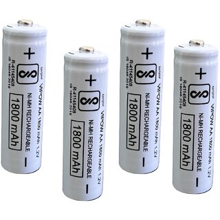 AA 1800 mAh 1.2v Rechargeable Battery for Toys, Clock, Gaming Console, Torch, Remote, Trimmer etc (Pack of 4)