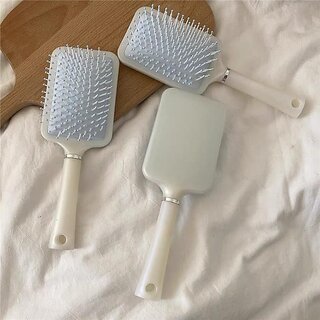 Mermaid-Inspired Large Cushion Hair Brush - Airbag Massage Comb for Girls, Home & Students (Beige)