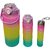 CeePoo Motivational Water Bottle Combo Set  BPA-Free Time Marker Bottles (Model -1) 3-Piece (2L, 1L  200ml)