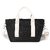 Stylish Canvas Crossbody Bag for Women, Casual Tote with Lunch Box Compartment, Minimalist Japanese Design (Black)