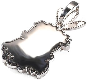 Hip Hop Cartoon Pendant Bold Copper Charm with Colorful Enamel & Sparkling Zircon, Trendy Statement Accessory (Silver Red + 61cm Rope Chain)