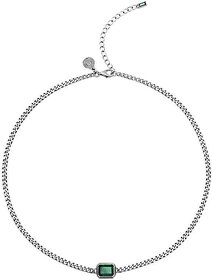 Sterling Silver Necklace for Women, Unique Designer Clavicle Chain, Trendy Elegant Statement Jewelry (Necklace)