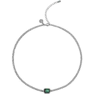 Sterling Silver Necklace for Women, Unique Designer Clavicle Chain, Trendy Elegant Statement Jewelry (Necklace)