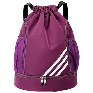 Large Capacity Drawstring Backpack, Versatile Sports & Beach Tote with Drawstring Closure for Gym, Swim, Travel (Yellow)