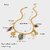 Trendy Retro Beach Shell & Lobster Pendant Necklace and Bracelet Set, 18K Gold Plated Stainless Steel for Women (NXN011)