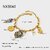 Trendy Retro Beach Shell & Lobster Pendant Necklace and Bracelet Set, 18K Gold Plated Stainless Steel for Women (NXN011)