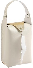 Nordic Leather Tissue Box Cover | Hanging Design for Home, Car, Kitchen & Bathroom (Black)