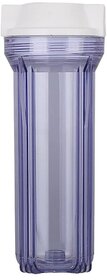 10 Inch 2/4/6 Port Water Filter Housing, Transparent Heavy-Duty Sediment Filter Cartridge Holder, BPA-Free & Explosion-Proof (10-inch American style internal thread blue bottle, 2-point PES transparent bottle(plastic thread])
