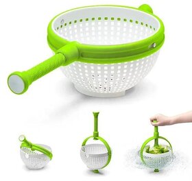 Salad Spinner Fast Vegetable Dryer and Washer, Kitchen Centrifugal Dehydrator with Strainer Basket (Color box packaging green)