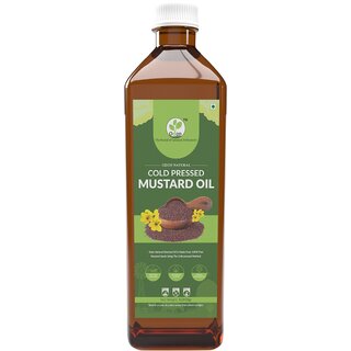 Odon Natural Cold Pressed Mustard Oil 1L - Pure, Chemical-Free, Antioxidant-Rich Cooking Oil
