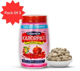 Chamria Anardana Goli Tangy Digestive Powder with Pomegranate Seeds  Acidity  Bad Breath Relief  100g (Pack of 3)
