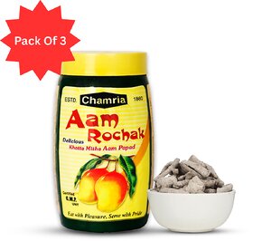 Pack of 3 Chamria Aam Rochak  Spicy Tangy Mango Slice Candy Khatta Meetha Aam Pachak for Acidity Relief 100g