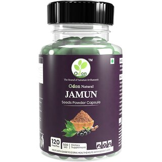 ODON NATURAL Jamun Seed Powder Capsules - Natural Diabetes Support  Sugar Control