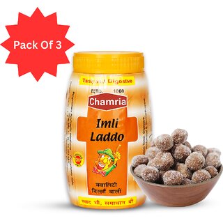 Chamria Imli Laddu  Khatta Meetha Digestive Candy Tamarind Goli for Gas  Indigestion Relief - 100g (Pack of 3)