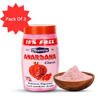 Pack of 3 Chamria Anardana Churan with Mint  Tangy Minty Digestive Powder for Gas, Acidity & Indigestion 100g