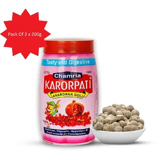 Chamria Anardana Goli  Tangy Digestive with Pomegranate Seeds for Gas, Acidity  Bad Breath Relief  200g (Pack of 2)