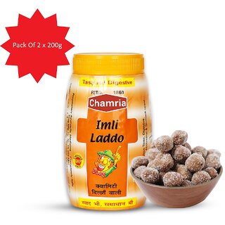 Chamria Imli Laddu  Khatta Meetha Digestive Candy Tamarind Goli for Gas, Acidity  Indigestion Relief 200g (Pack of 2)