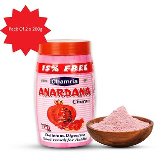 Chamria Anardana Churan with Mint  Tangy  Minty Digestive Powder for Gas, Acidity  Indigestion  200g (Pack of 2)