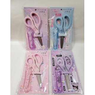 Sanrio Safety Scissors , Hello Kitty, My Melody, Cinnamoroll  For Childrens - Pack of 2 ( Multicoloured )