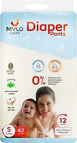 Rash-Free Baby Diaper Pants with Soothing Aloe Vera - Size S, 42 Count - Perfect for Sensitive Skin, 12 Hour Protection, Made Safe for Your Baby