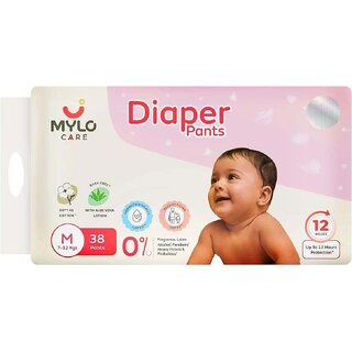 Mylo Baby Diaper Pants, Medium Size, Leak-Proof and Rash-Free