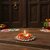 Tiny Shiny Decorative Home Decoration Flower Diya  Metal Diya for Puja Room  Home Dcor,Orange