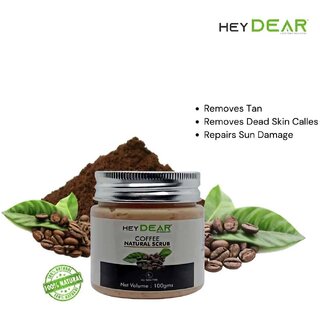 HEY DEAR Coffee Natural Scrub - 100g Exfoliating Tan Removal