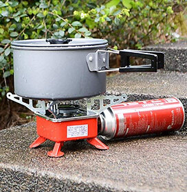 Portable Gas Stove And Picnic Butane Gas Burner For Outdoor Camping, Hiking, Travelling, To Cooking The Food  Stainless