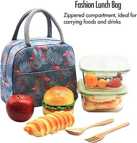 Lunch Bag Insulated Canvas Tote Travel Tiffin Bag Thermal Food Canvas Insulated Cooler Bags Thermal Food Picnic Lunch Ba