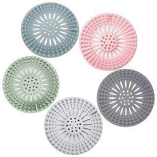 Trendy Silicone Hair Catcher Drain Cover for Shower Kitchen Sink Drain Filter Strainer Stopper (Pack of 1)