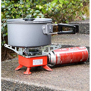 Portable Gas Stove And Picnic Butane Gas Burner For Outdoor Camping, Hiking, Travelling, To Cooking The Food  Stainless