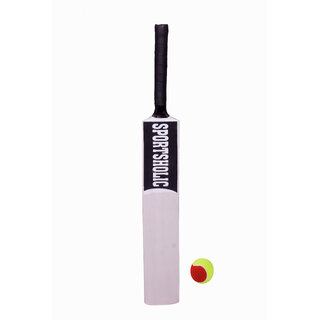 Wooden Tennis Ball Cricket Bat With 1 Tennis Ball For Kids 6 TO 8 Years