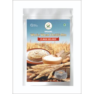 Simply Jaivik Premium Whole Wheat Chakki Atta  100 Organic, Chemical-Free  Naturally Rich in Fiber (2 kg)