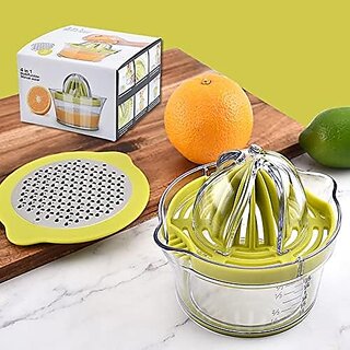 4 in 1 Multi Function Manual Juicer for Fruits  Vegetables  Hand Press Citrus Juicer, Blender, Egg Separator  Grater