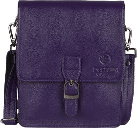 DOLPHIN GLOBAL Purple Men's Genuine Leather Messenger/Sling Bag  9506VLT