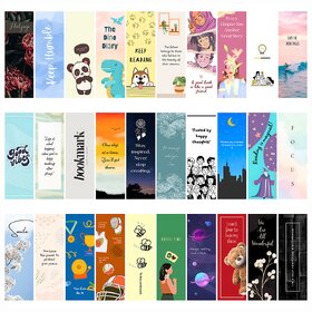 Faolo Bookmarks for Books  Set of 30 Pieces  Double Sided Matte Finished Laminated, 30 Unique Designs (kawaii)