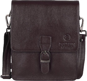 DOLPHIN GLOBAL Brown Men's Genuine Leather Messenger/Sling Bag  9506BRN
